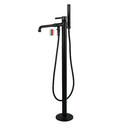 Kingston Brass KS7030DKL Freestanding Tub Faucet with Hand Shower, Matte Black KS7030DKL